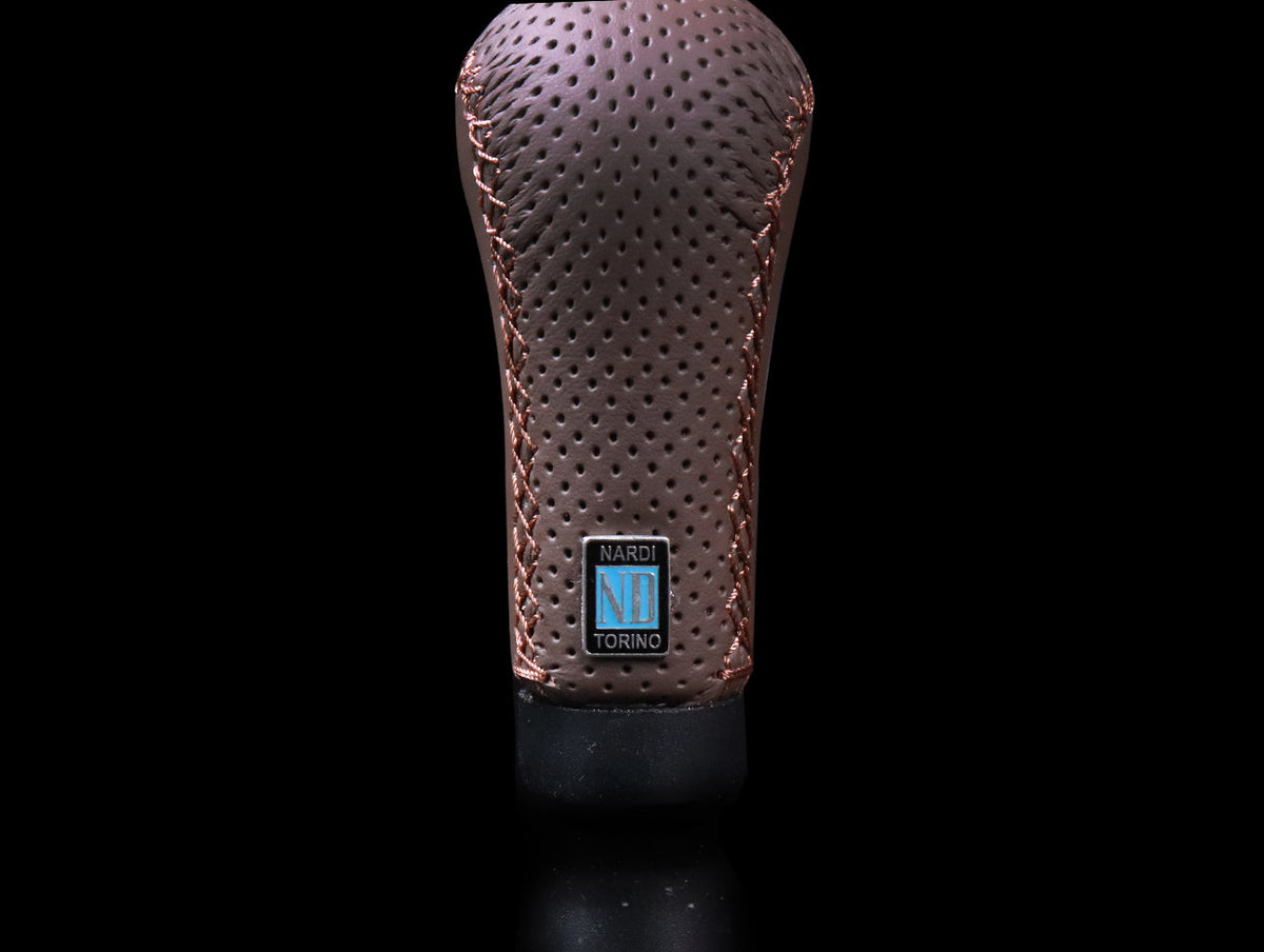 Nardi Prestige Brown Perforated Leather Shift Knob - JHPUSA