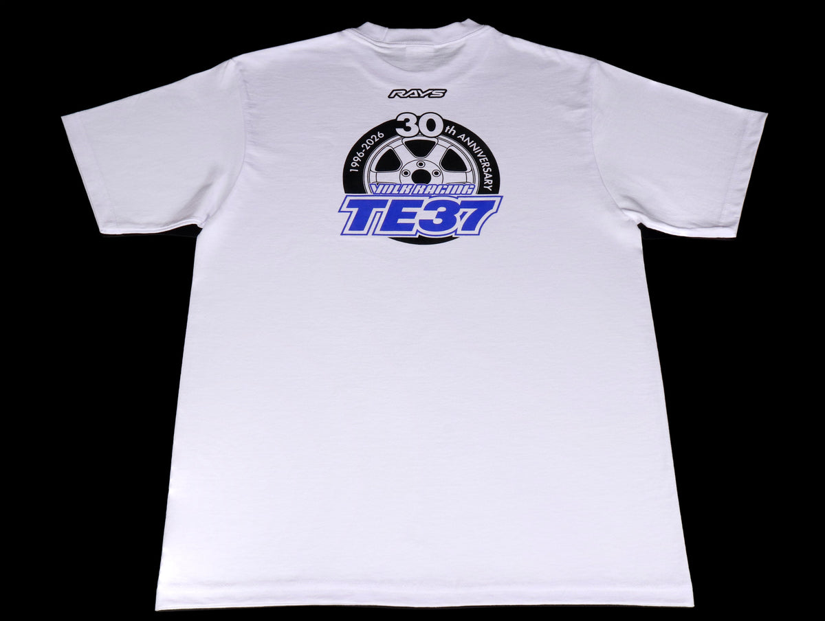 Volk Racing TE37 30th Anniversary Logo Shirt - White - JHPUSA