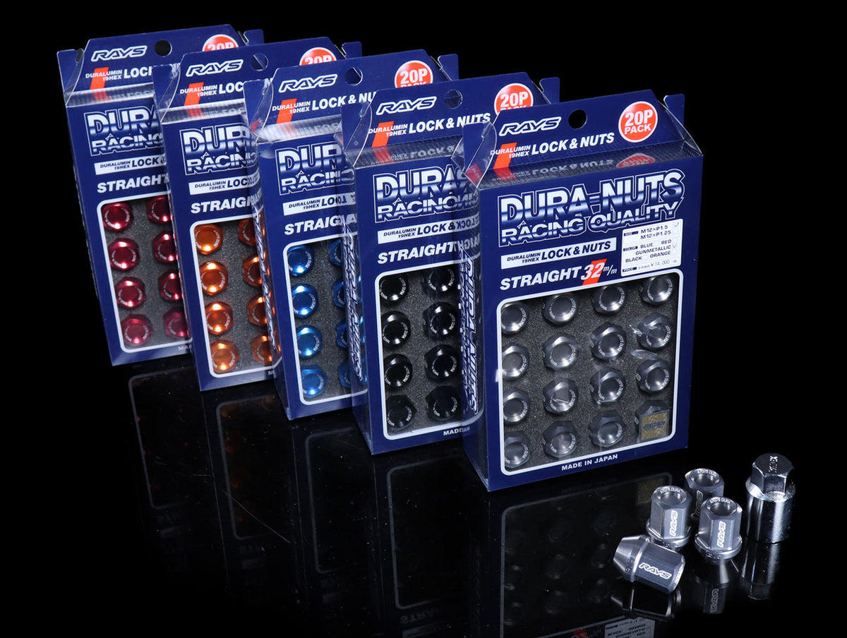 Rays L32 Dura-Nuts Straight Type Lug & Lock Set - M12X1.5 - JHPUSA 
