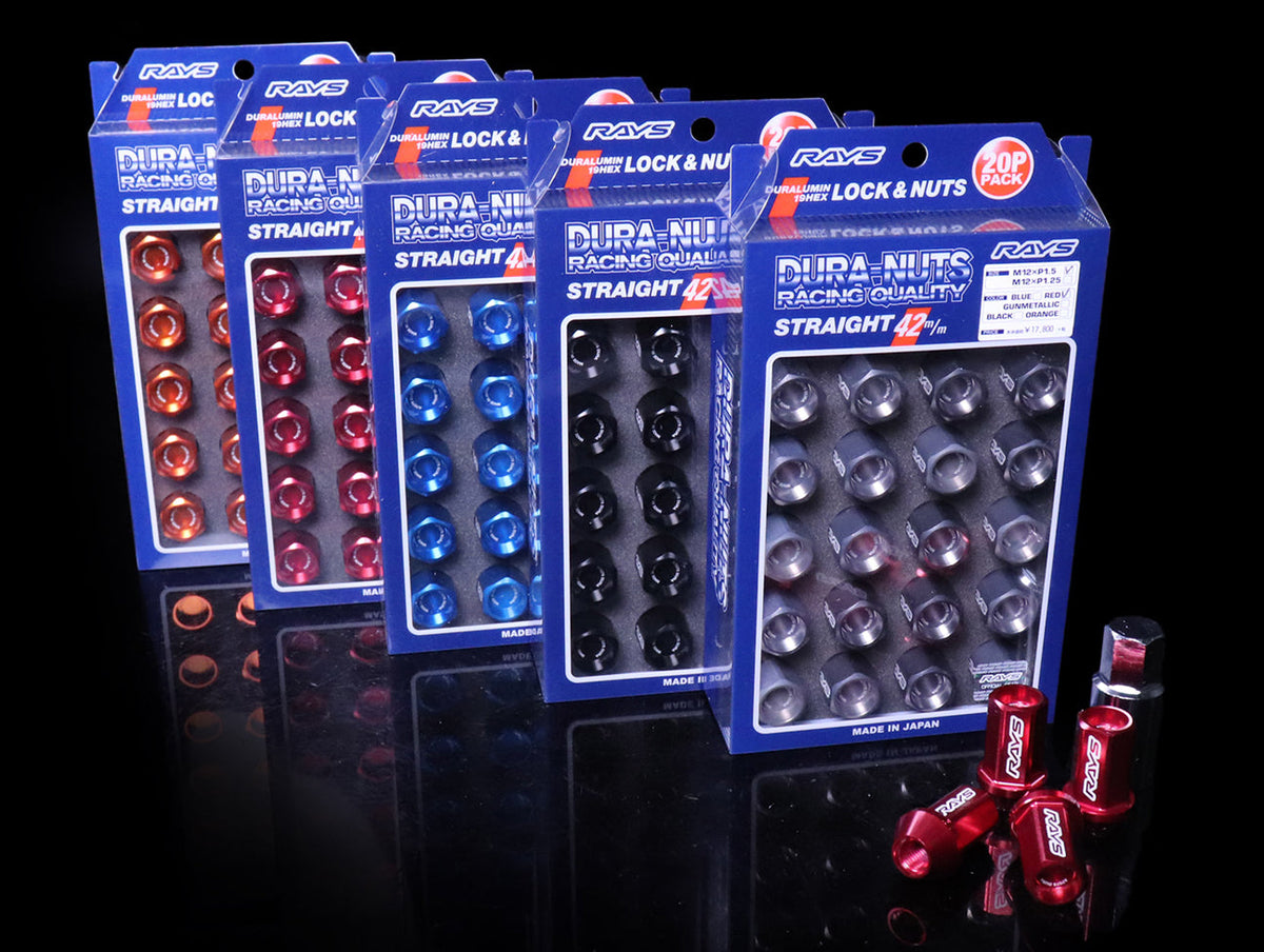 RAYS DURA-NUTS M12×P1.25 Rays L42 Dura Lug Nuts & Locks Black 12x1.25 | KamiSpeed.com