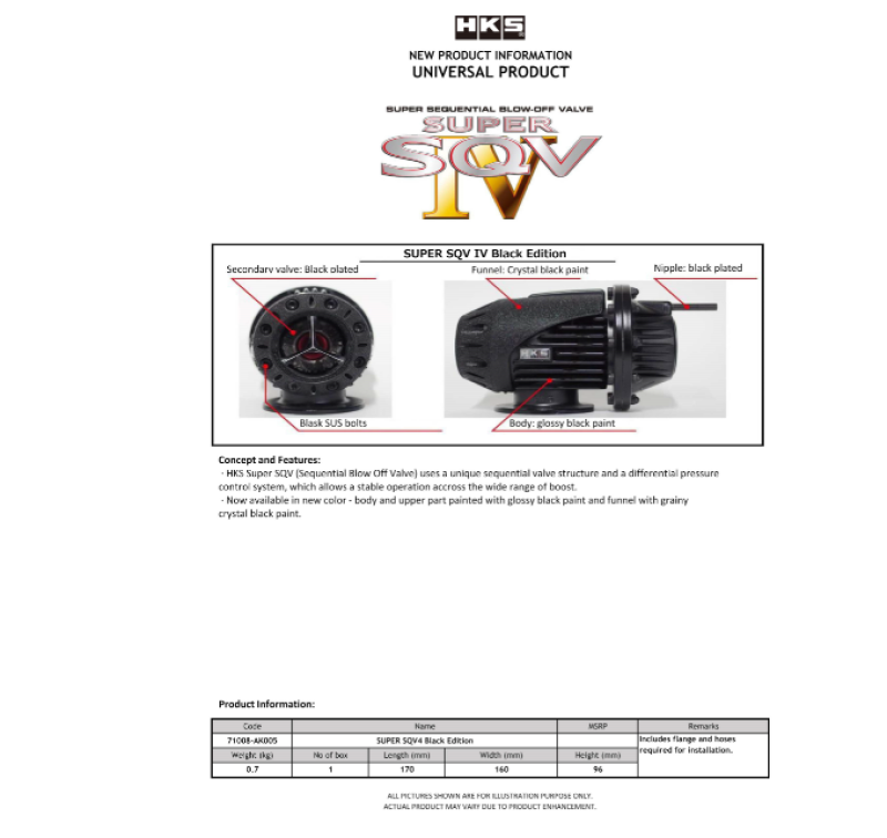 HKS SUPER SQV4 BLACK EDITION UNIVERSAL ASSY – SpeedFactoryRacing