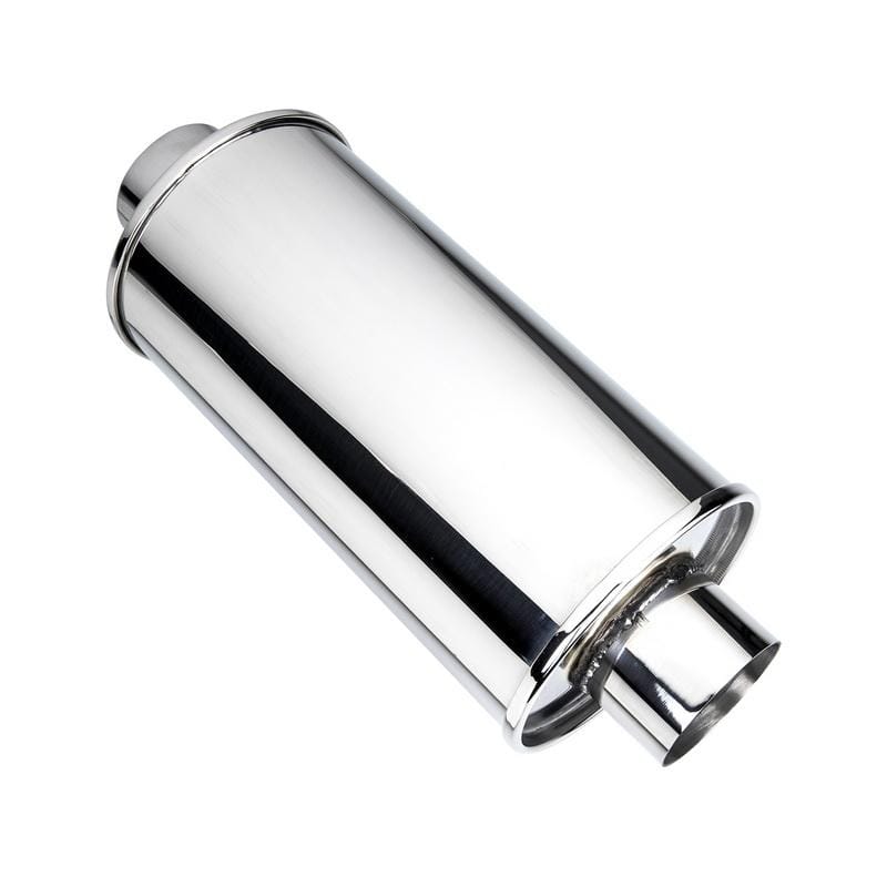 thumbnail image 2 of 3.5" Inlet/Outlet Universal Stainless Steel Muffler - 26" OAL, 6" Body, Polished 2 of 6