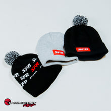 Load image into Gallery viewer, SpeedFactory Outlaw Winter Beanie (all grey fold over) Red SFR Label