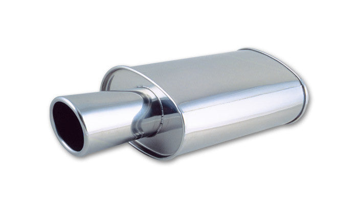 Vibrant STREETPOWER Oval Muffler w/ 4" Round Angle Cut Tip (2.5" inlet)