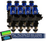 365cc (40 lbs/hr at OE 58 PSI fuel pressure) FIC Fuel Injector Clinic Injector Set for Holley GM and FORD (High-Z) (ish01-0365h)