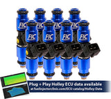 1200cc (130 lbs/hr at OE 58 PSI fuel pressure) FIC Fuel Injector Clinic Injector Set for Holley Hemi (High-Z) (ish02-1200h)