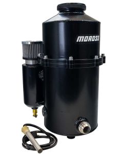 Dry Sump Tank, 2 Pc 60 40 Split, 16.5 In Tall, 7 In Dia, With Breather Tank, Drag Race, Black Powder Coat