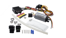 Load image into Gallery viewer, 500lph In-Tank Brushless Fuel Pump with 9mm Barb and 6mm Barb Siphon 72002 Controller 74101 Feed Thru Pre-Filter Wire Lead Harness FUELAB