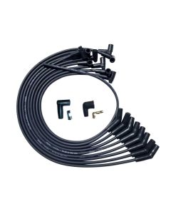 Wire Set Moroso Ultra SBC Ovc Unsleeved 135 Deg Plug 90 HEI, Black Wire