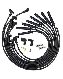 Ignition Spark Plug Wire Set, Ultra 350, 8Mm, Multi Angle Boot, Black, GM, Chevy, BBC, 366-454, HEI Style W/O Coil In Cap, Over Header / Valve Cover