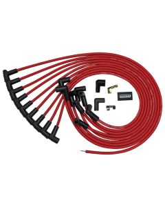 Wire Set Moroso Ultra BBC Under The Heade 90 Deg Plug Boots, HEI, Red Wire