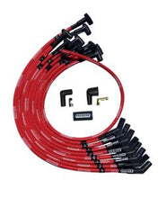 Load image into Gallery viewer, Wire Set Moroso Ultra Sleeved Red SBC Over The Valve Cover 135 Deg Plug HEI, Red Wire