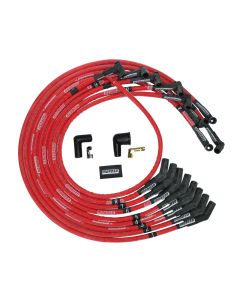Wire Set Moroso Ultra Sleeved Red SBC Under The Header 135 Deg Plug Boots HEI