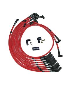 Wire Set Moroso Ultra Sleeved Red Sb Ford 351W 135 Deg Plug Boots HEI, Red Wire