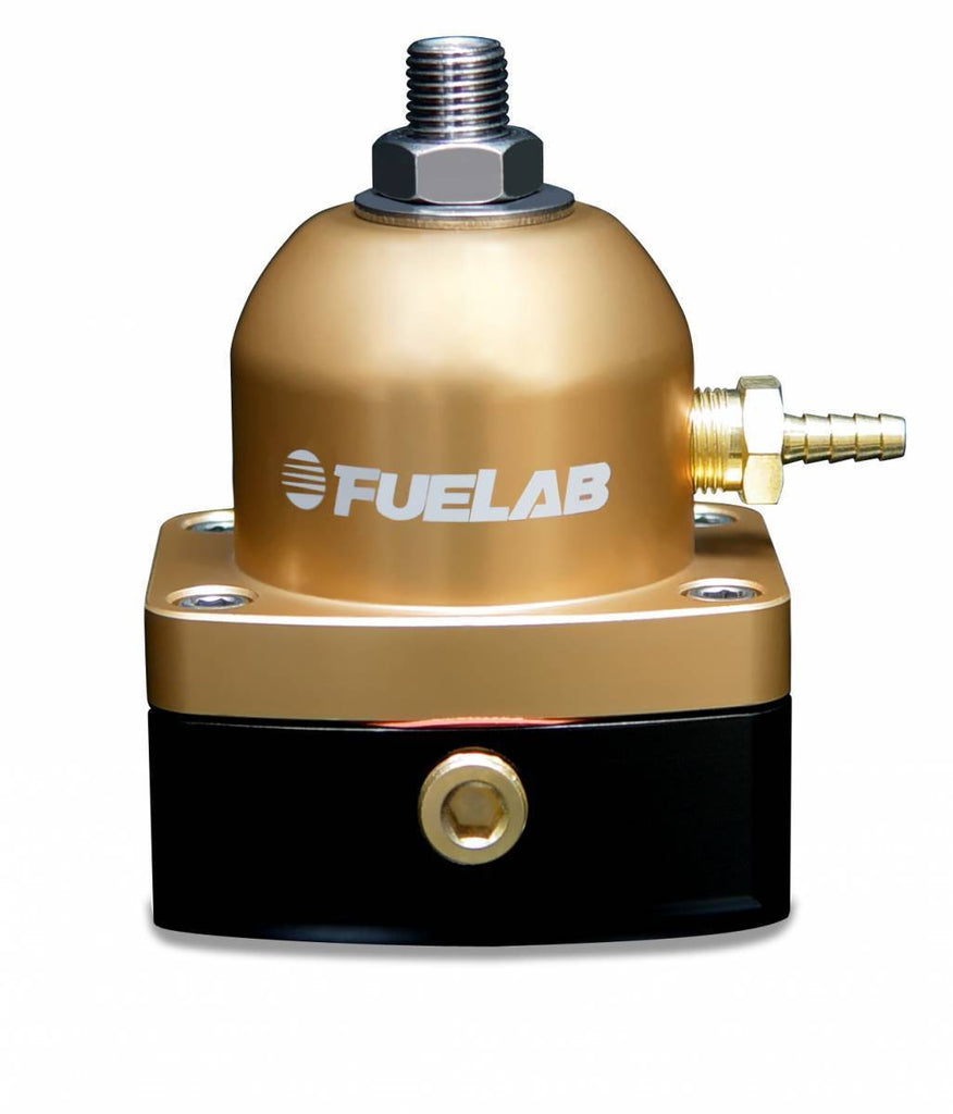 Universal TBI Throttle Body Injection Adjustable Mini Fuel Pressure Regulator 10-25 psi 2  -6AN Inlets 1  -6AN Return Gold FUELAB