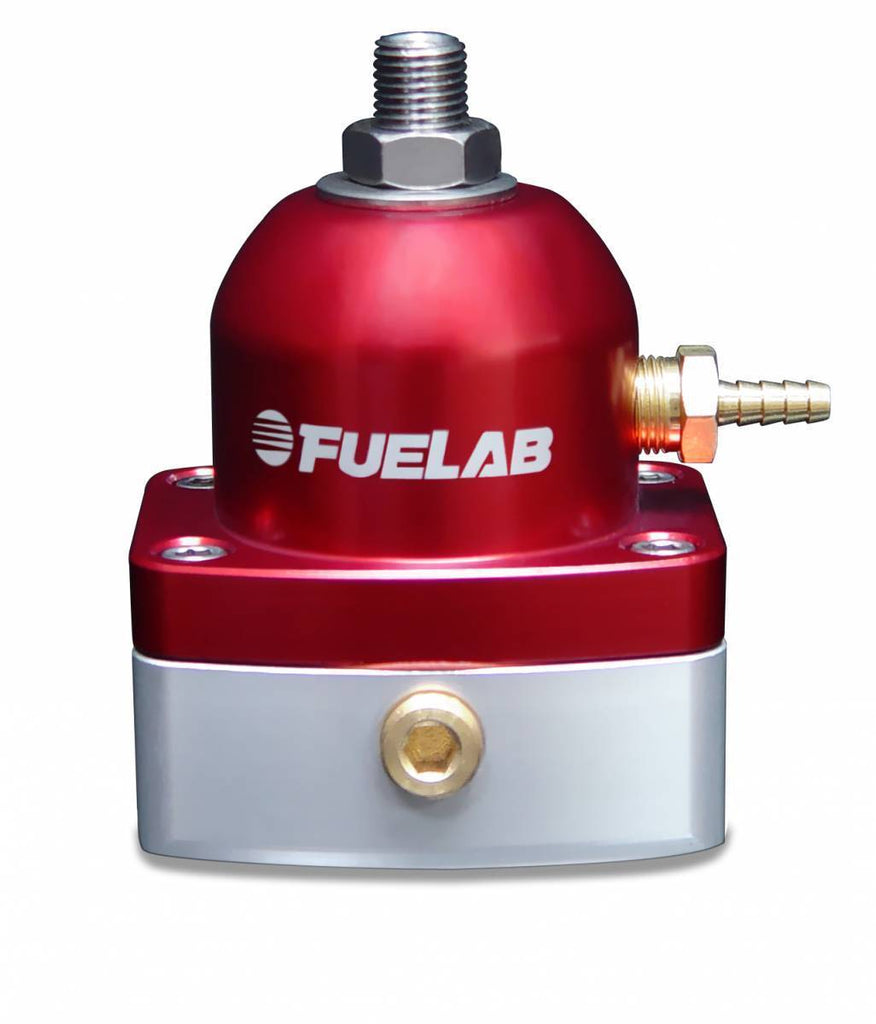 Universal EFI Electronic Fuel Injection Adjustable Mini Fuel Pressure Regulator In-Line 90-125 psi 1  -6AN Inlet 1  -6AN Return Red FUELAB