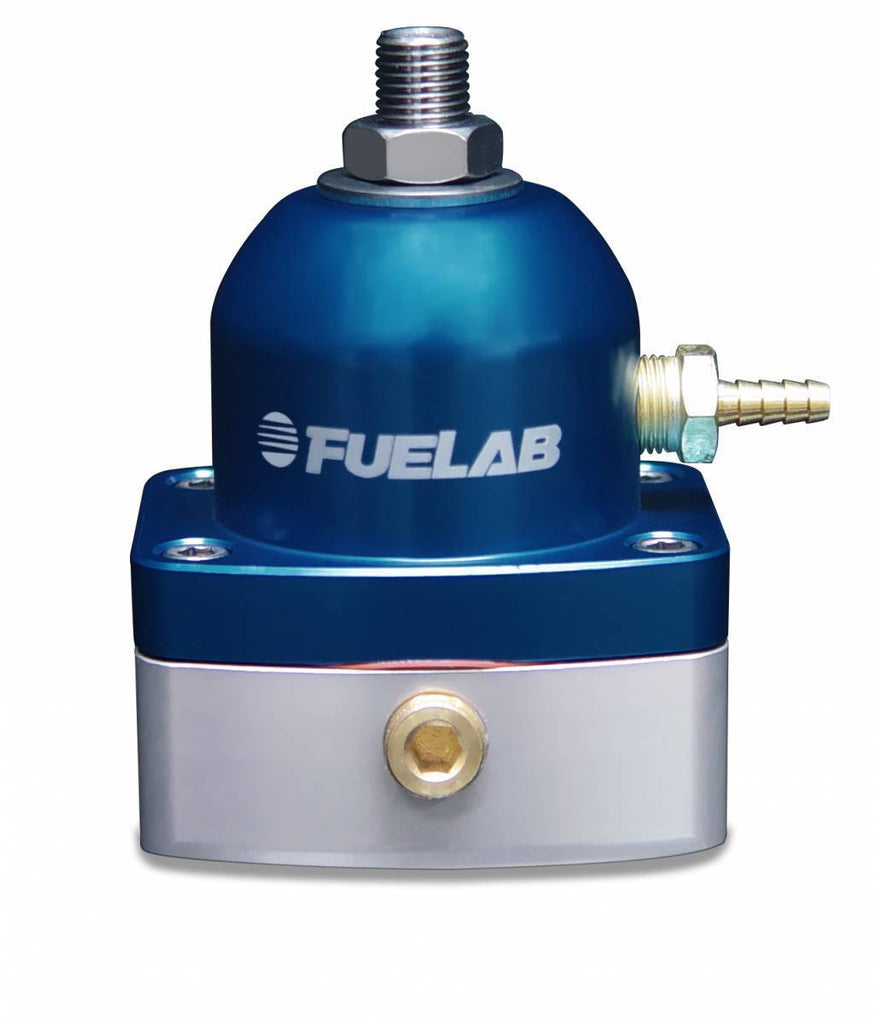 Universal EFI Electronic Fuel Injection Adjustable Mini Fuel Pressure Regulator In-Line 90-125 psi 1  -6AN Inlet 1  -6AN Return Blue FUELAB