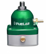 Load image into Gallery viewer, Universal EFI Electronic Fuel Injection Adjustable Mini Fuel Pressure Regulator In-Line 90-125 psi 1  -6AN Inlet 1  -6AN Return Green FUELAB