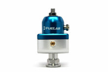 Load image into Gallery viewer, Universal CARB Adjustable Fuel Pressure Regulator Blocking Style 4-12 psi (1) -8AN Inlet (2) -8AN Outlets Blue FUELAB