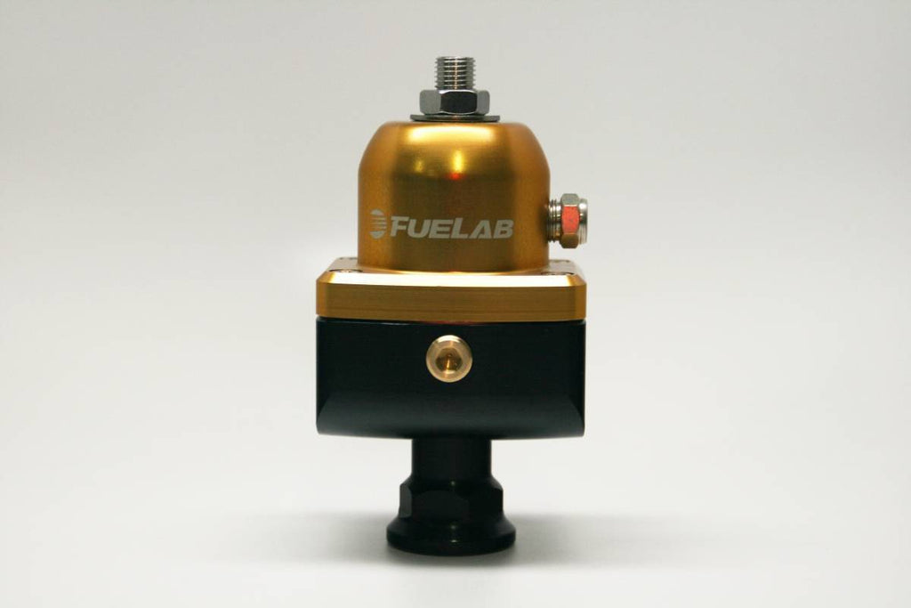 Universal CARB Adjustable Fuel Pressure Regulator Blocking Style 4-12 psi (1) -8AN Inlet (2) -8AN Outlets Gold FUELAB