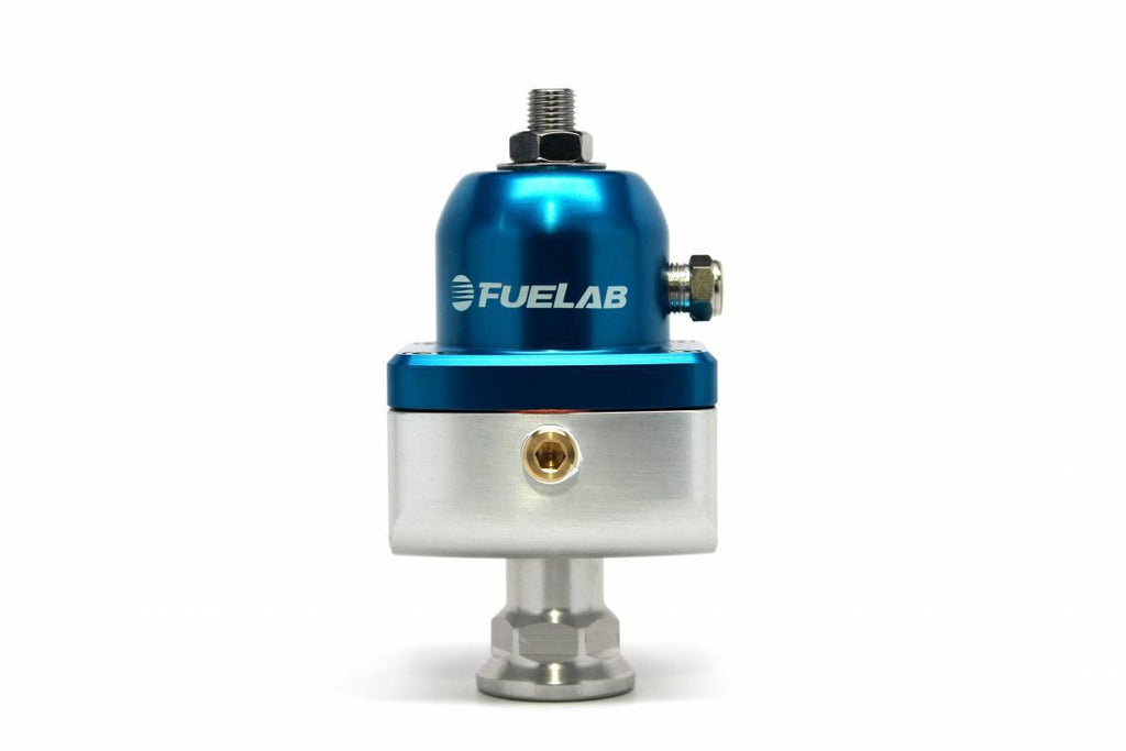 Universal CARB Adjustable Fuel Pressure Regulator Blocking Style 10-25 psi (1) -8AN Inlet (2) -8AN Outlets Blue FUELAB