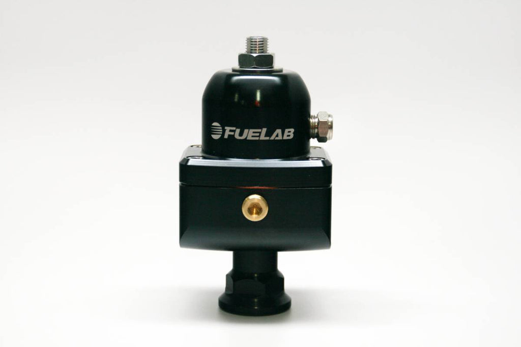 Universal High Pressure Adjustable Fuel Pressure Regulator Blocking Style 25-65 psi (1) -8AN Inlet (2) -8AN Outlets Black FUELAB