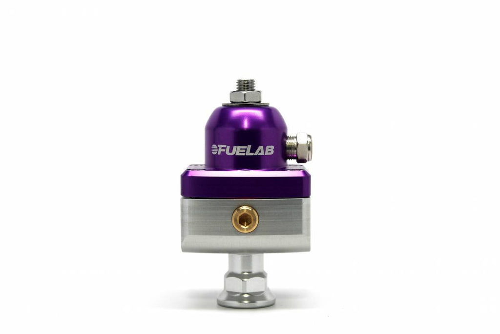 Universal CARB Adjustable Fuel Pressure Regulator Blocking Style Mini 4-12 psi (1) -6AN Inlet (2) -6AN Outlets Purple FUELAB