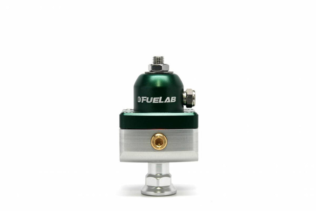 Universal CARB Adjustable Fuel Pressure Regulator Blocking Style Mini 4-12 psi (1) -6AN Inlet (2) -6AN Outlets Green FUELAB