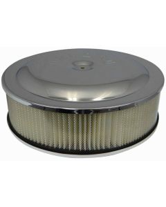 Air Cleaner Kit, 14 In. X 4 In., Offset, Flat,Clear Powder Coat