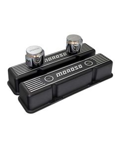 Valve Covers, SBC, Cast, Black Finish, 1 Valve Cover With 2 Breathers