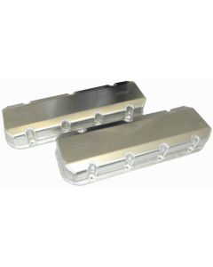 Valve Covers, BBC, 3 In. Tall, Pockets On Exhaust & Intake, Fabricated Aluminum