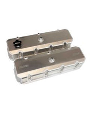 Load image into Gallery viewer, Valve Covers, BBC, Monster Truck, 3.875 In. Tall, Pockets On Exhaust &amp; Tubes On Intake, Fab. Alum., W Male Breather,