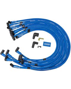 Wire Set, Spiral Core, Sleeved, BBC, HEI, Blue, 90 Degree