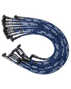 Ignition Wire Set, Ultra 40, Sleeved, BBC Non-HEI, 90 Degree, Blue