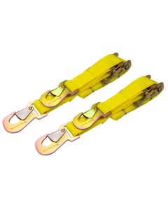 Tie Down Ratchet Strap, 2 In X 6 Ft, Flat Snap Hooks, Pair