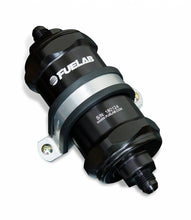 Load image into Gallery viewer, In-Line Fuel Filter Standard Length -10AN Inlet/Outlet 40 Micron Stainless Steel Element Black FUELAB