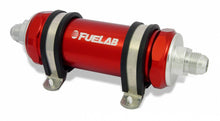 Load image into Gallery viewer, In-Line Fuel Filter Long Length -10AN Inlet/Outlet 6 Micron Fiberglass Element Red FUELAB