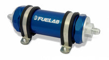 Load image into Gallery viewer, In-Line Fuel Filter Long Length -10AN Inlet/Outlet 6 Micron Fiberglass Element Blue FUELAB
