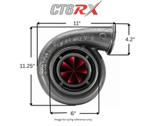 Load image into Gallery viewer, CT6RX-91106 TRIPLEX CERAMIC BALL BEARING OIL-LESS WATER COOLED TURBOCHARGER (2300 HP)