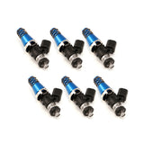 Injector Dynamics ID1300 3000GT VR4 3.0L Turbo 11mm Blue Adaptor Tops Denso Lower Set of 6