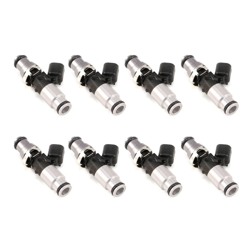 Injector Dynamics ID1300 Ford FG Falcon GT and GS 5 Liter 2010–16 14mm Grey Adaptor Top and Silver Bottom Adaptor Potted 4