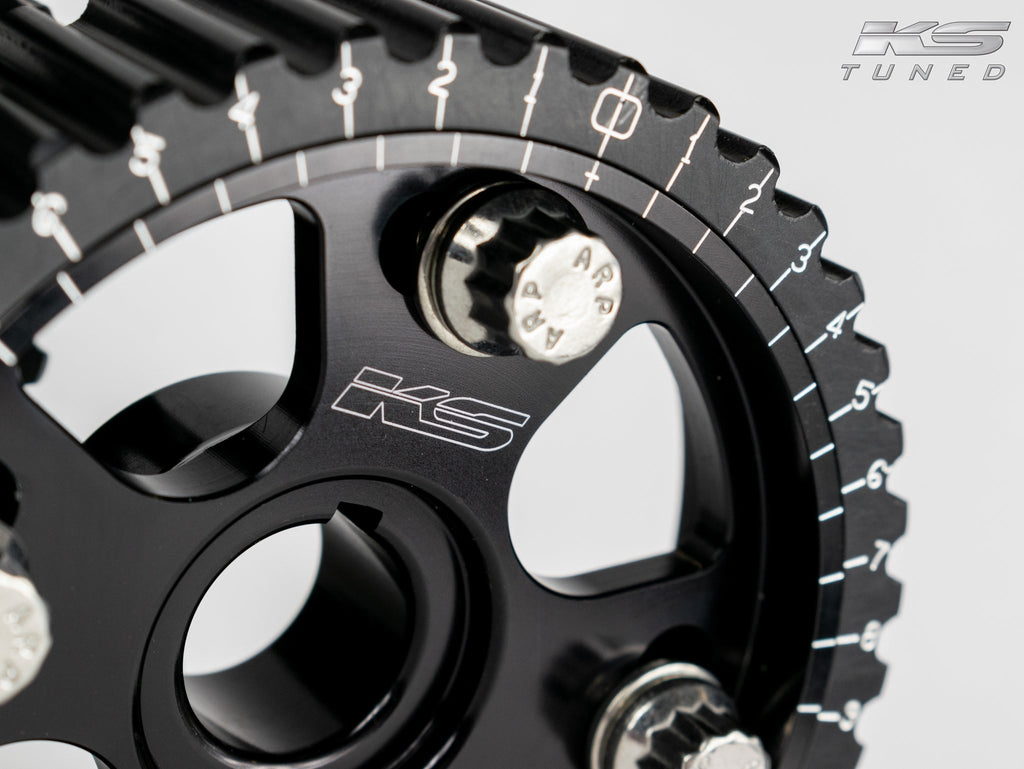 KS Tuned H22/F20B/H23 VTEC Cam Gears, Signature Black Anodized Finish
