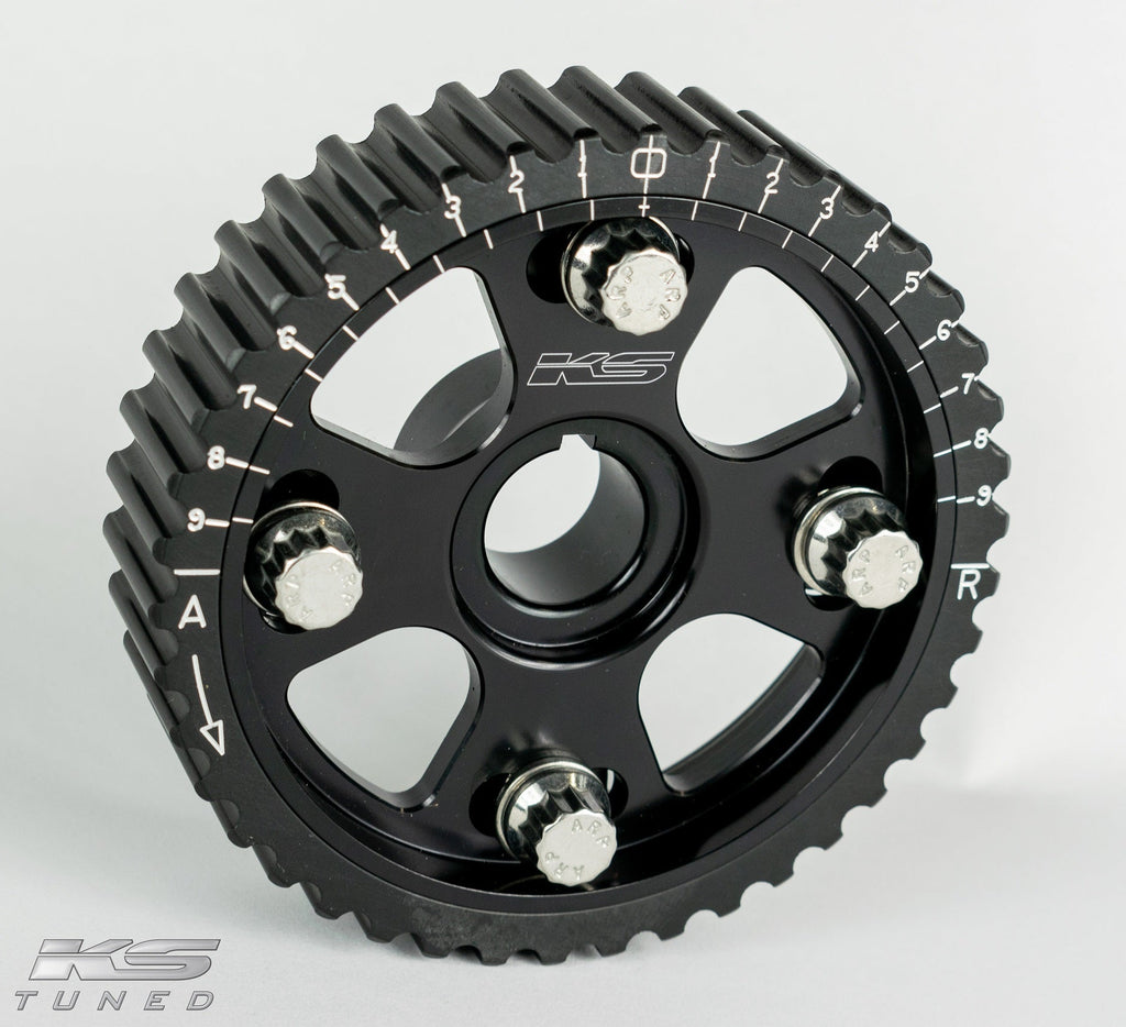 KS Tuned H22/F20B/H23 VTEC Cam Gears, Signature Black Anodized Finish - Image 2