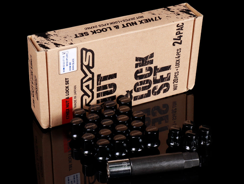 RAYS 17 Hex L31 Lugnut And Lock Set 6H - Black