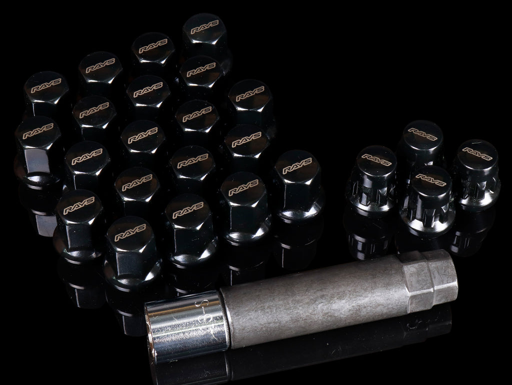 RAYS 17 Hex L31 Lugnut And Lock Set 6H - Black
