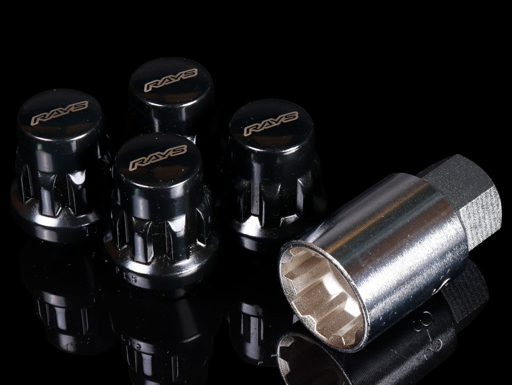 RAYS 17 Hex L31 Lugnut And Lock Set 6H - Black