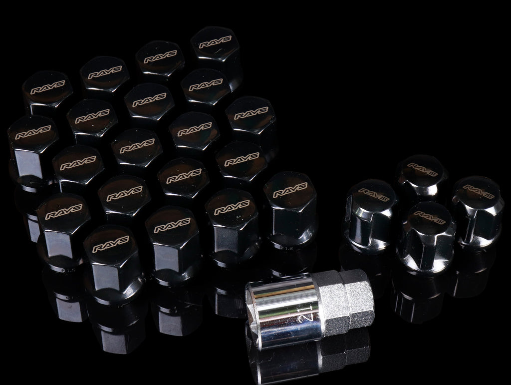 RAYS 19 Hex L31 Lugnut And Lock Set 6H - Black