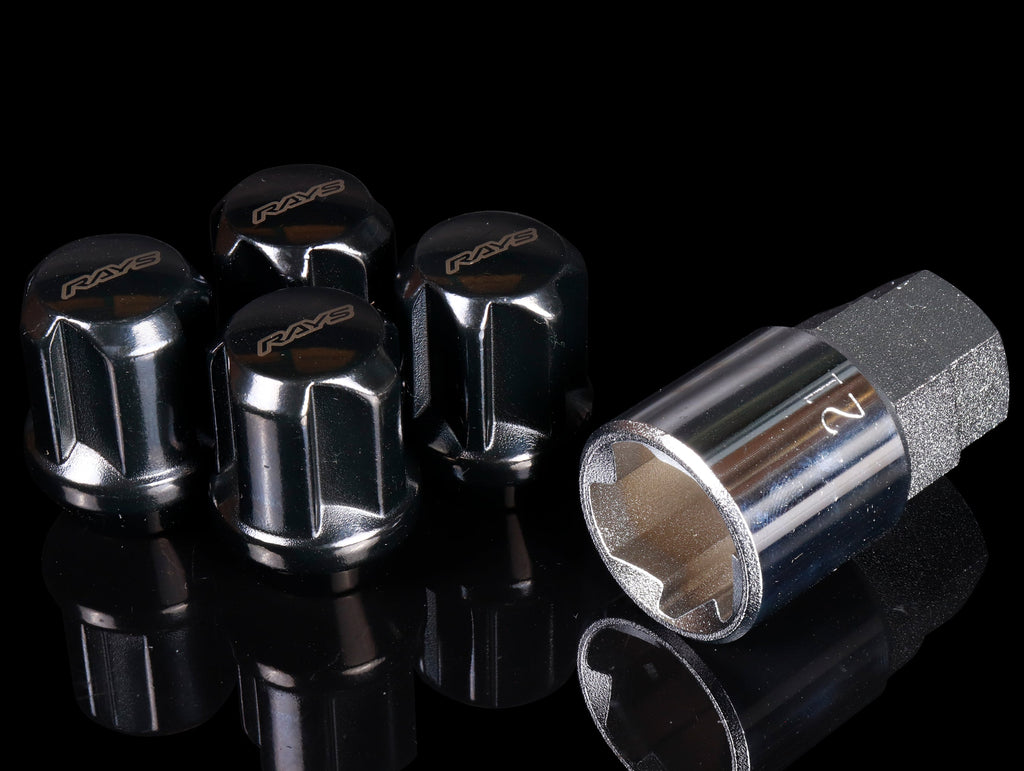 RAYS 19 Hex L31 Lugnut And Lock Set 6H - Black