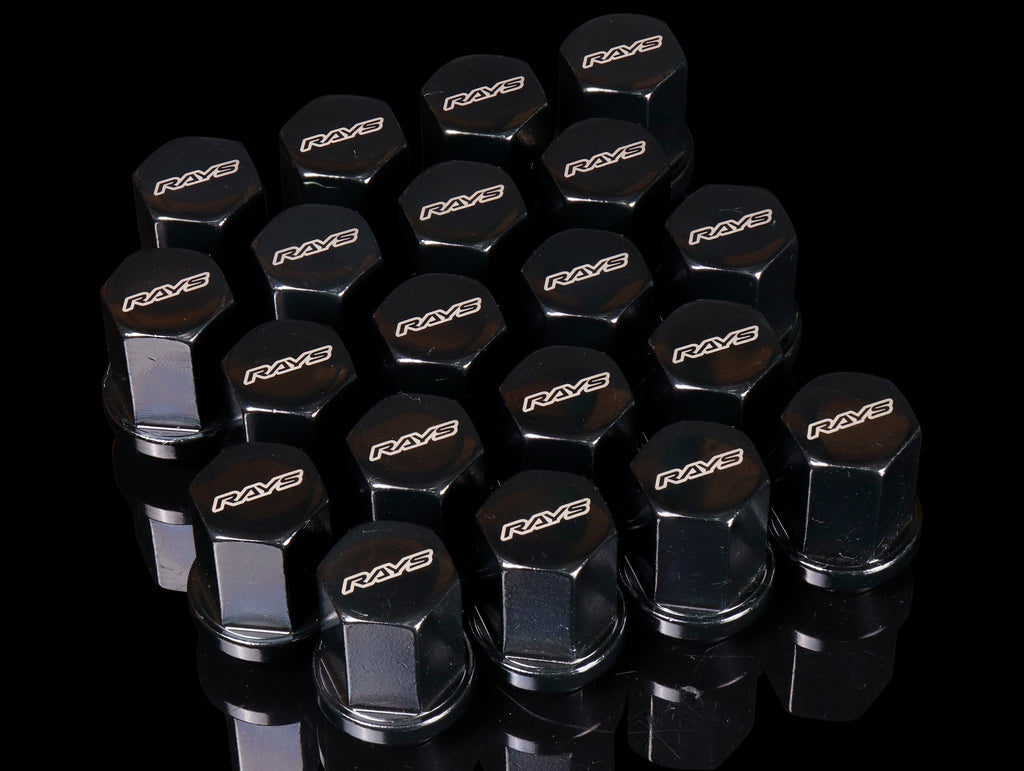 RAYS 19 Hex L33 Lugnut And Lock Set 6H - Black - 14x1.5
