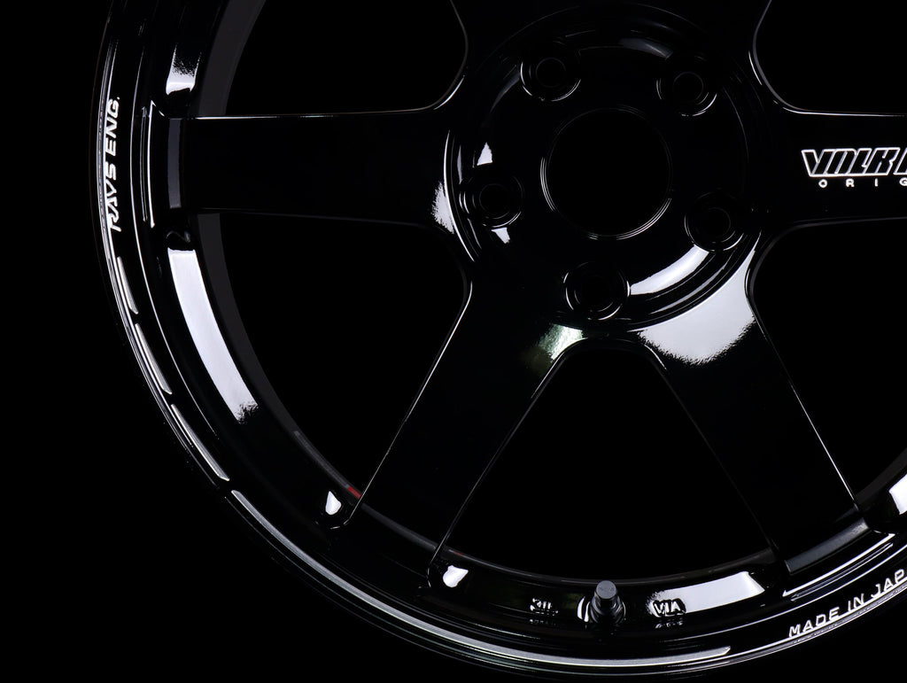 Volk Racing TE37 Saga S-Plus Time Attack Wheels - Black/Redot / 18x9.5 / 5x120 / +38